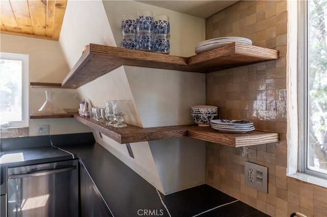 kitchen featuring backsplash and dishwasher