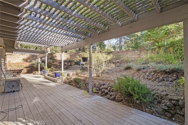 wooden deck with a pergola