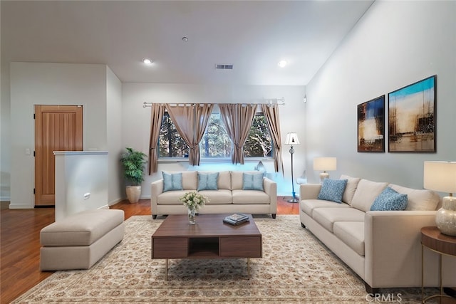 living room featuring hardwood / wood-style floors