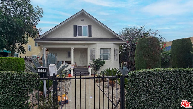 view of front of home with covered porch