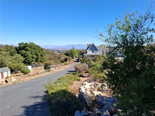 view of road with a mountain view