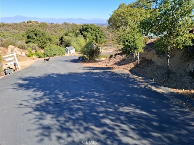 view of street with a mountain view