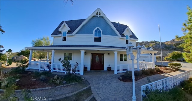 view of front of house featuring covered porch