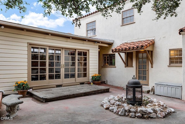 view of patio / terrace featuring french doors