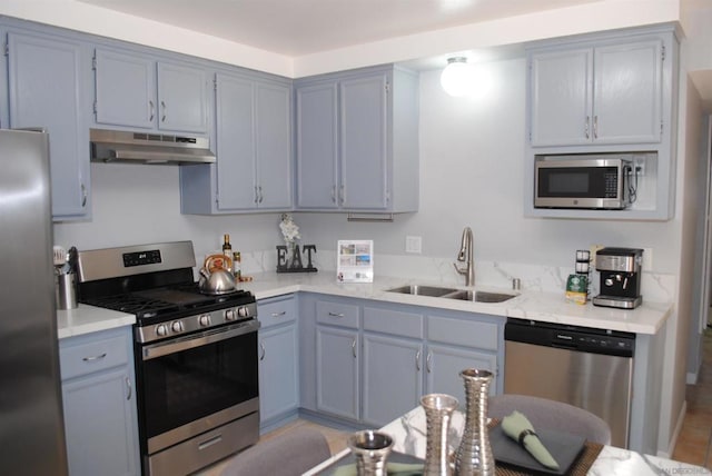 kitchen with appliances with stainless steel finishes and sink