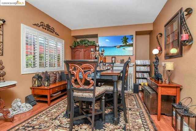 dining area featuring hardwood / wood-style flooring