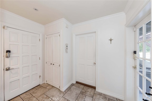 entrance foyer with crown molding