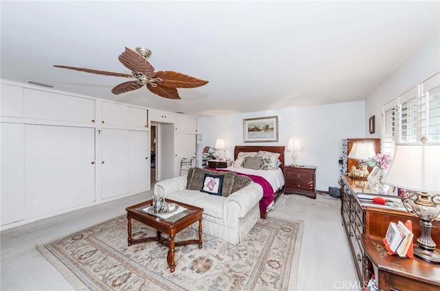 645 W Foothill Blvd, Arcadia, CA 91006 - bedroom with light colored carpet and a ceiling fan