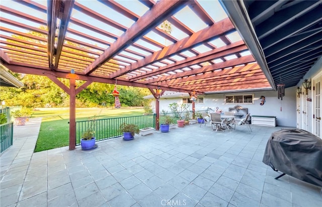 645 W Foothill Blvd, Arcadia, CA 91006 - view of patio with outdoor dining area and a pergola