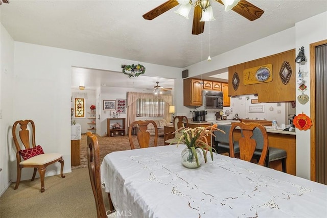 view of carpeted dining space