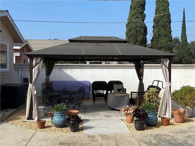 view of patio / terrace with a gazebo