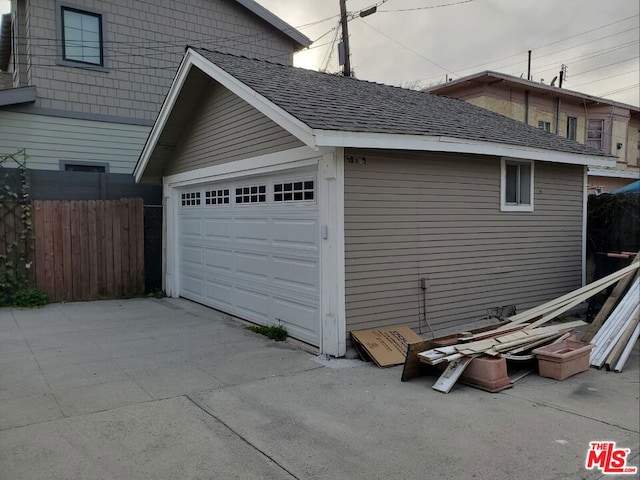 view of garage