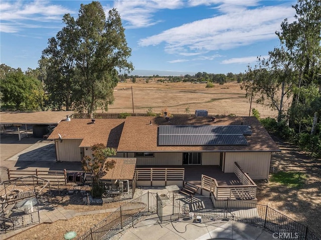 birds eye view of property featuring a rural view