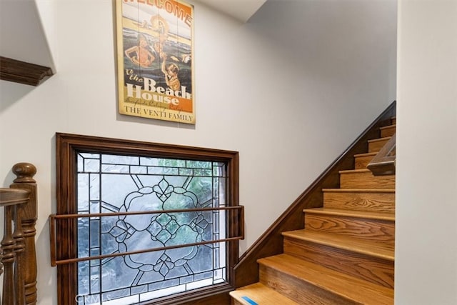 foyer with wood-type flooring