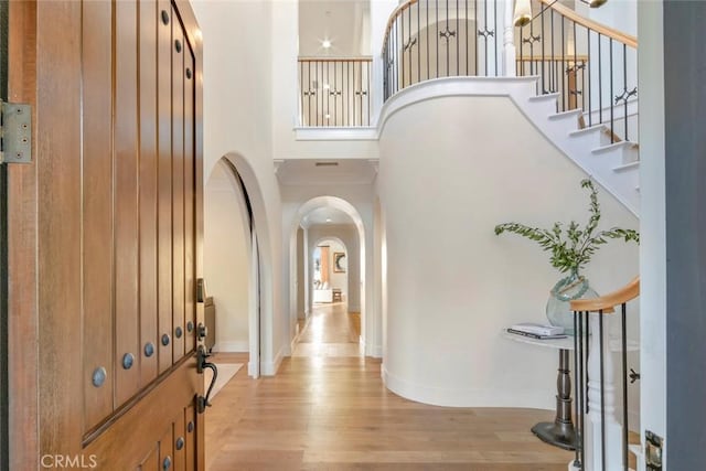 entrance foyer featuring light hardwood / wood-style floors