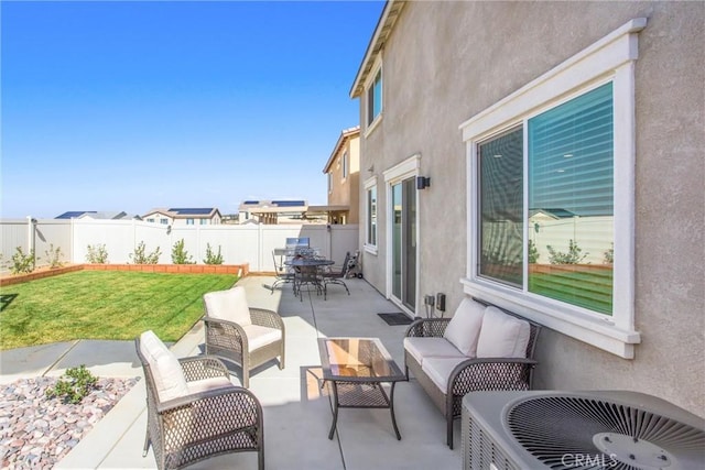 view of patio featuring an outdoor hangout area