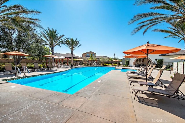 view of pool with a patio