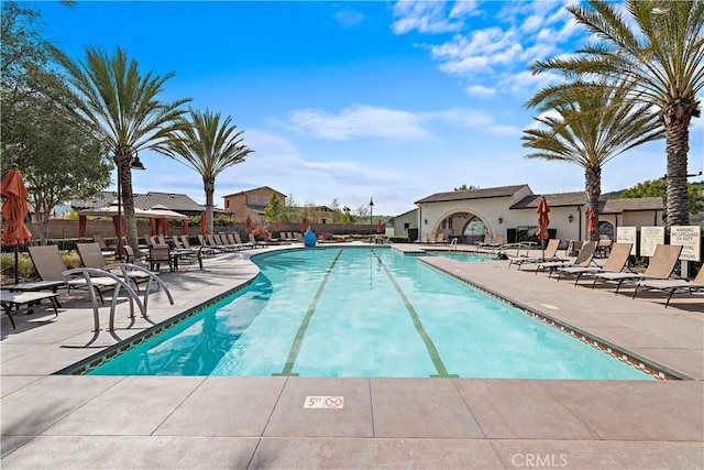 view of pool with a patio area