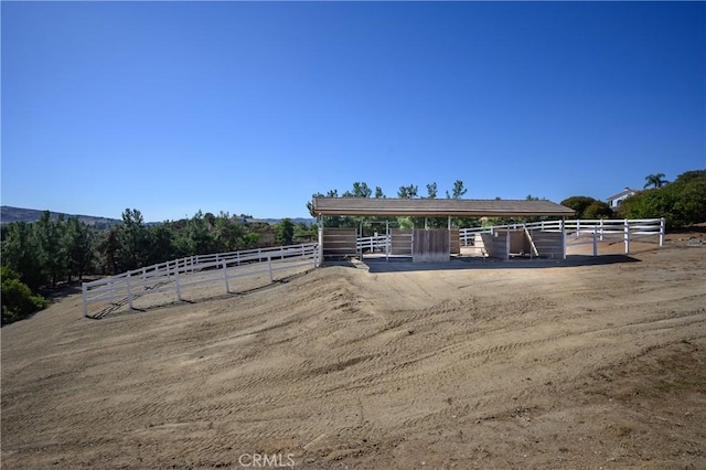 back of property with a rural view