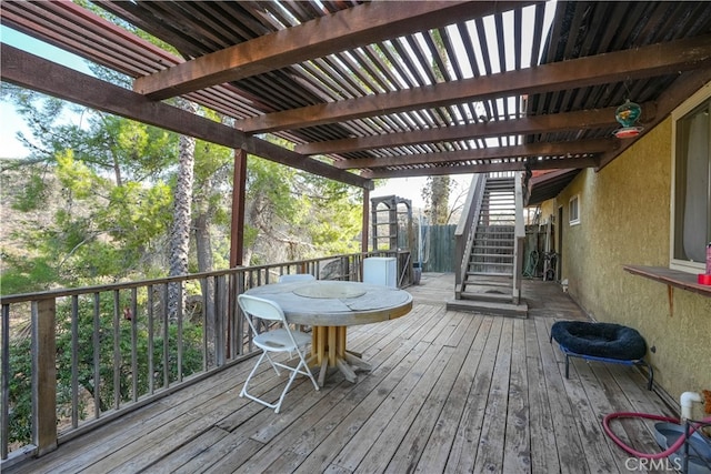 deck with a pergola