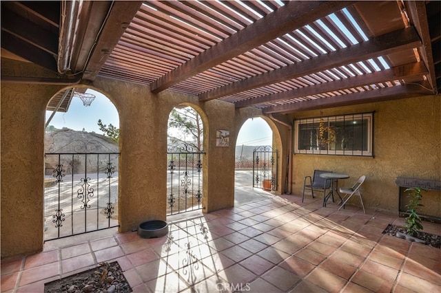 view of patio / terrace featuring a pergola