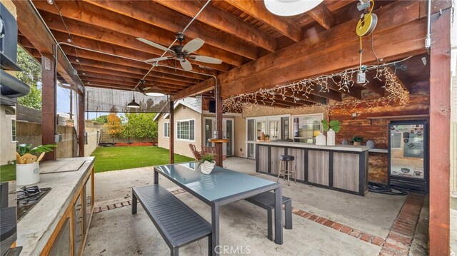 15757 Creswick Dr, La Mirada, CA 90638 - view of patio with a ceiling fan