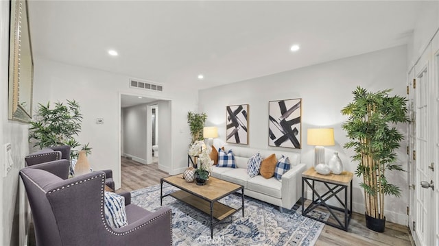 living room featuring hardwood / wood-style flooring