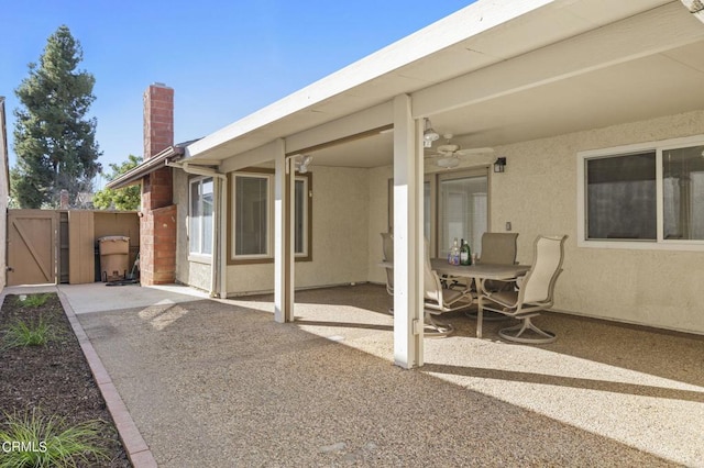 view of patio / terrace featuring ceiling fan