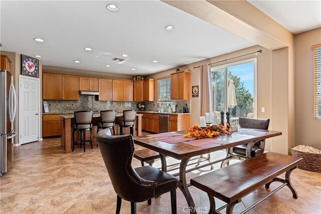 view of dining room