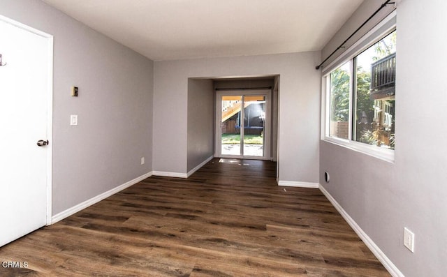 interior space featuring dark hardwood / wood-style floors