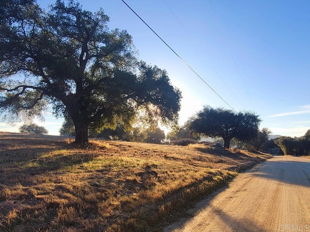 view of road with a rural view