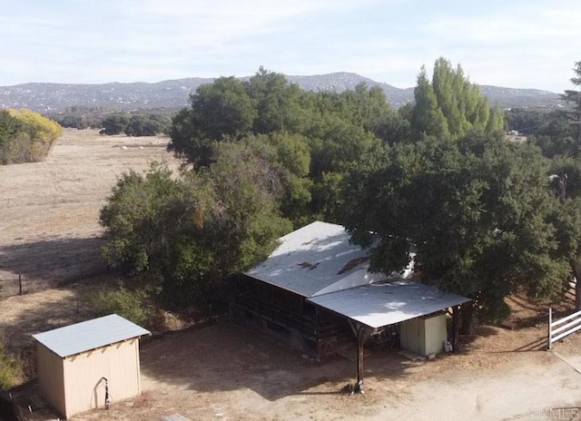 drone / aerial view with a mountain view