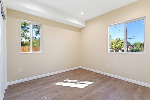 empty room featuring light hardwood / wood-style floors