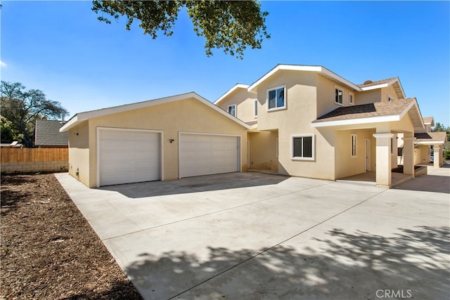 view of front of house with a garage