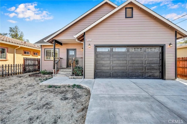 view of front of property featuring a garage