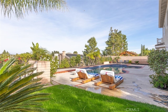 view of pool featuring a patio