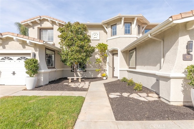 exterior space featuring a garage