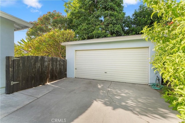 view of garage