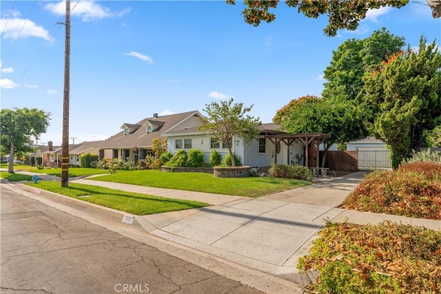 single story home featuring a front yard