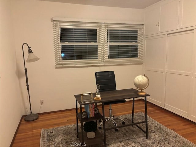 office area featuring dark hardwood / wood-style flooring