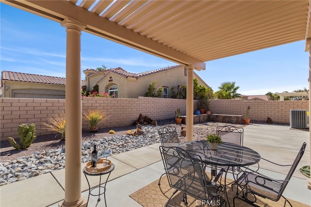 view of patio with central AC unit