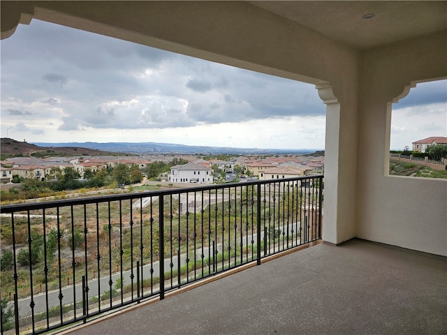 balcony with a mountain view