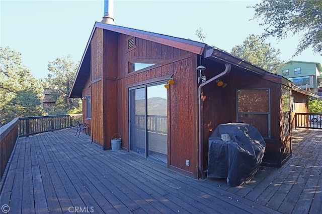 2428 Innsbruck Ct, Pine Mountain Club, CA 93222 - wooden terrace with grilling area