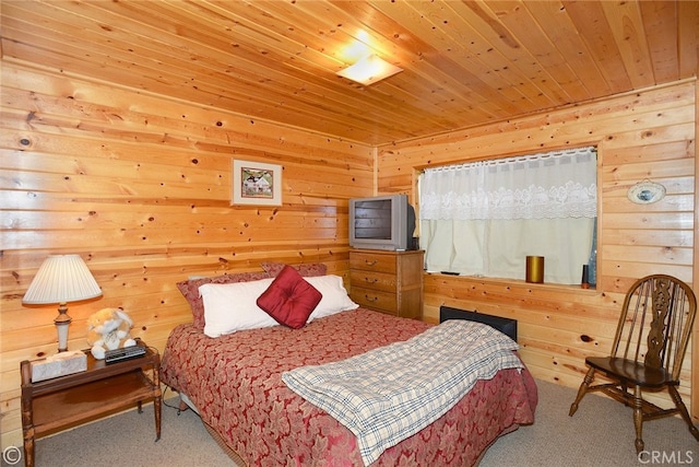 2428 Innsbruck Ct, Pine Mountain Club, CA 93222 - bedroom with carpet, wood ceiling, and wooden walls