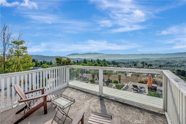 balcony with a mountain view