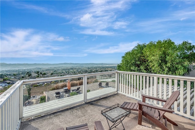 balcony with a mountain view