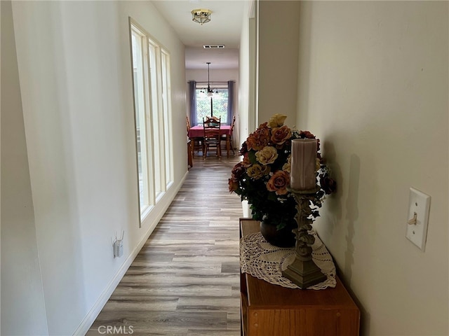 hallway featuring light hardwood / wood-style flooring