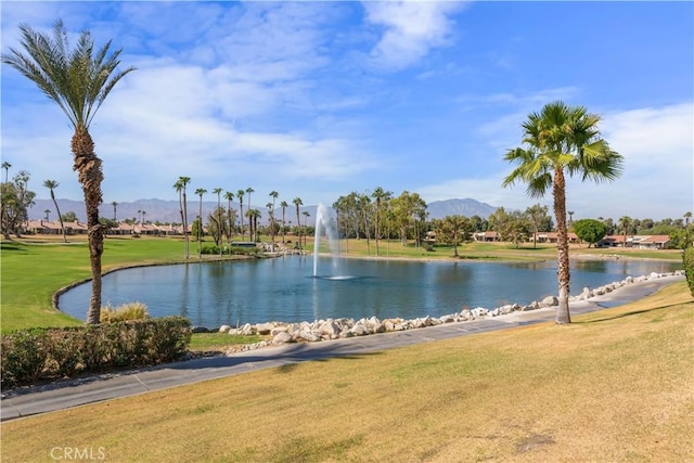 property view of water featuring a mountain view