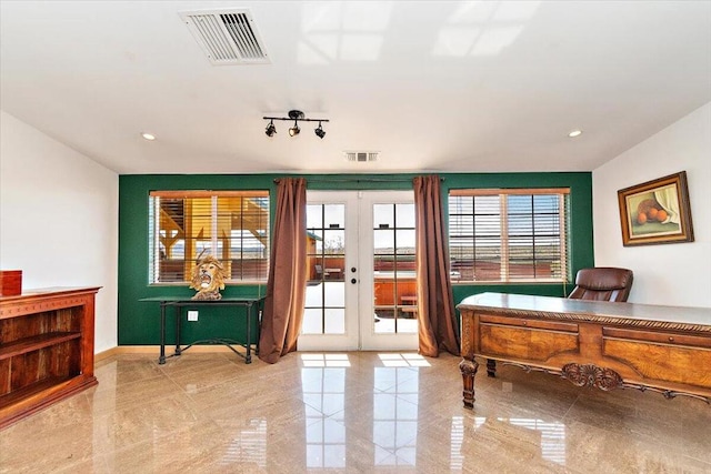 doorway with french doors