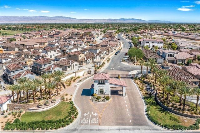 bird's eye view with a mountain view